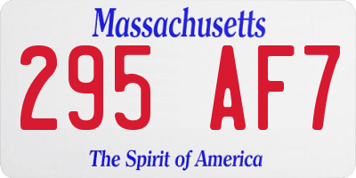 MA license plate 295AF7