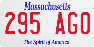 MA license plate 295AG0