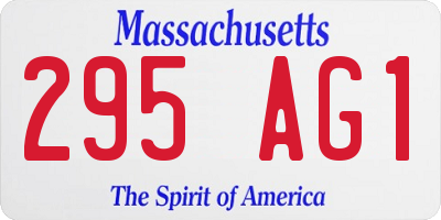 MA license plate 295AG1