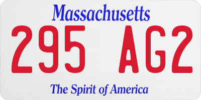 MA license plate 295AG2
