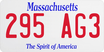 MA license plate 295AG3