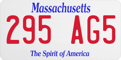 MA license plate 295AG5