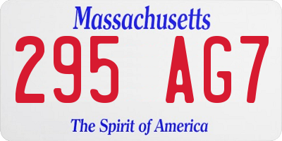 MA license plate 295AG7