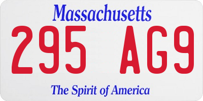 MA license plate 295AG9