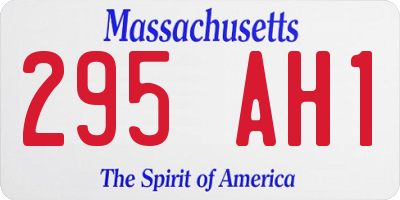 MA license plate 295AH1