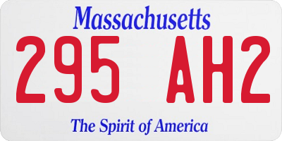 MA license plate 295AH2