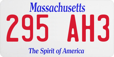 MA license plate 295AH3