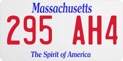MA license plate 295AH4