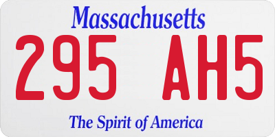 MA license plate 295AH5