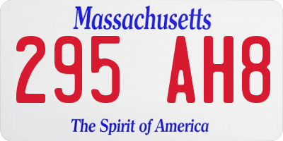 MA license plate 295AH8