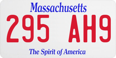 MA license plate 295AH9