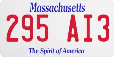 MA license plate 295AI3