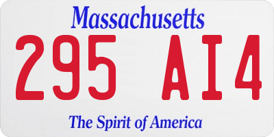 MA license plate 295AI4