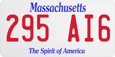MA license plate 295AI6