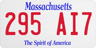 MA license plate 295AI7