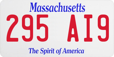 MA license plate 295AI9