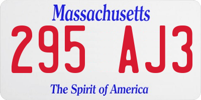 MA license plate 295AJ3