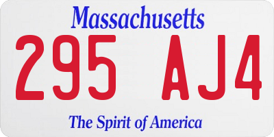 MA license plate 295AJ4