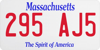 MA license plate 295AJ5