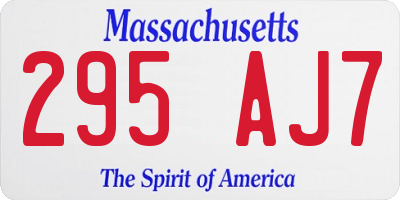 MA license plate 295AJ7