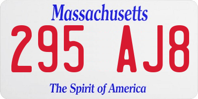 MA license plate 295AJ8
