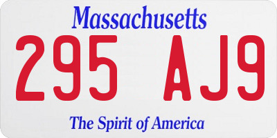 MA license plate 295AJ9