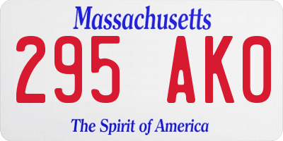 MA license plate 295AK0