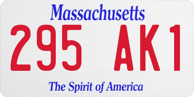 MA license plate 295AK1