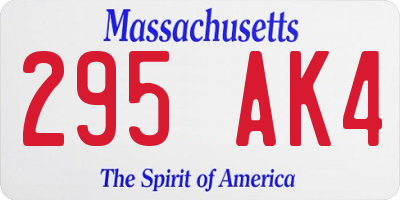 MA license plate 295AK4