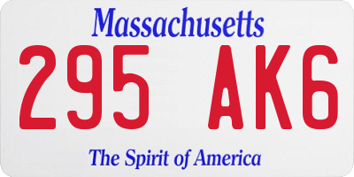 MA license plate 295AK6