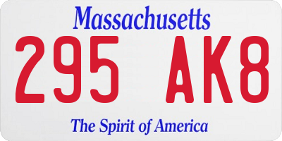 MA license plate 295AK8
