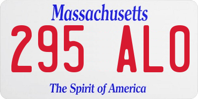 MA license plate 295AL0