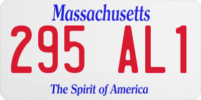 MA license plate 295AL1