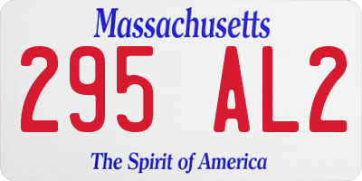 MA license plate 295AL2