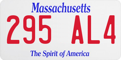 MA license plate 295AL4