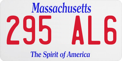 MA license plate 295AL6