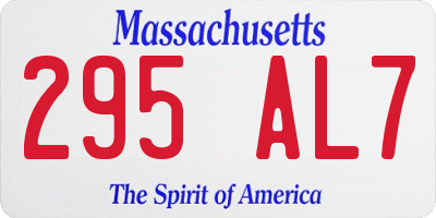 MA license plate 295AL7
