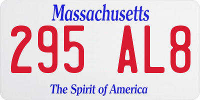 MA license plate 295AL8