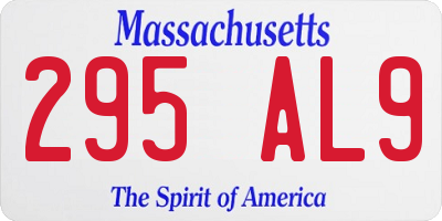 MA license plate 295AL9