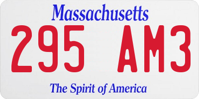 MA license plate 295AM3