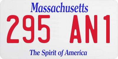 MA license plate 295AN1