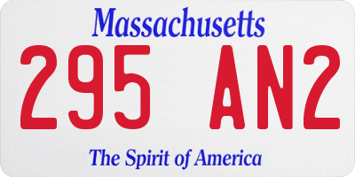 MA license plate 295AN2