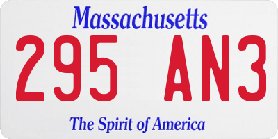 MA license plate 295AN3
