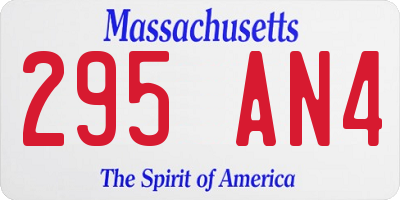 MA license plate 295AN4
