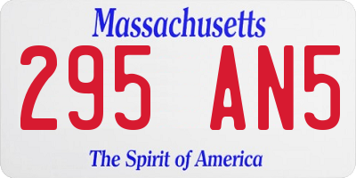 MA license plate 295AN5