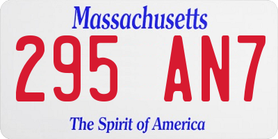 MA license plate 295AN7