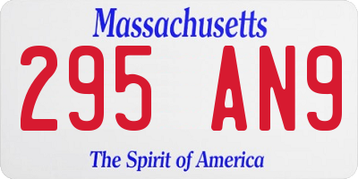 MA license plate 295AN9