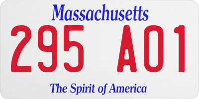 MA license plate 295AO1