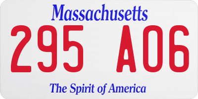 MA license plate 295AO6