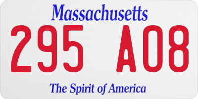 MA license plate 295AO8